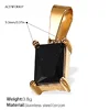 Pj466bkg black zirconium gold pendant