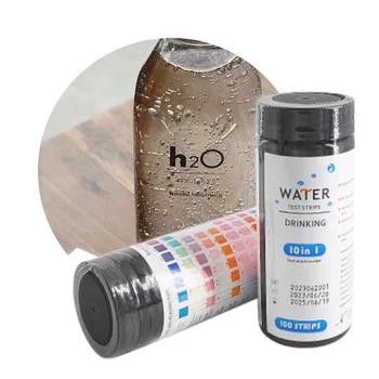 Caped 10 in1 Drinking Water Test Strip PH Bromine Water Quality Test For Aquarium Fish Tank Pool Water Test Strip