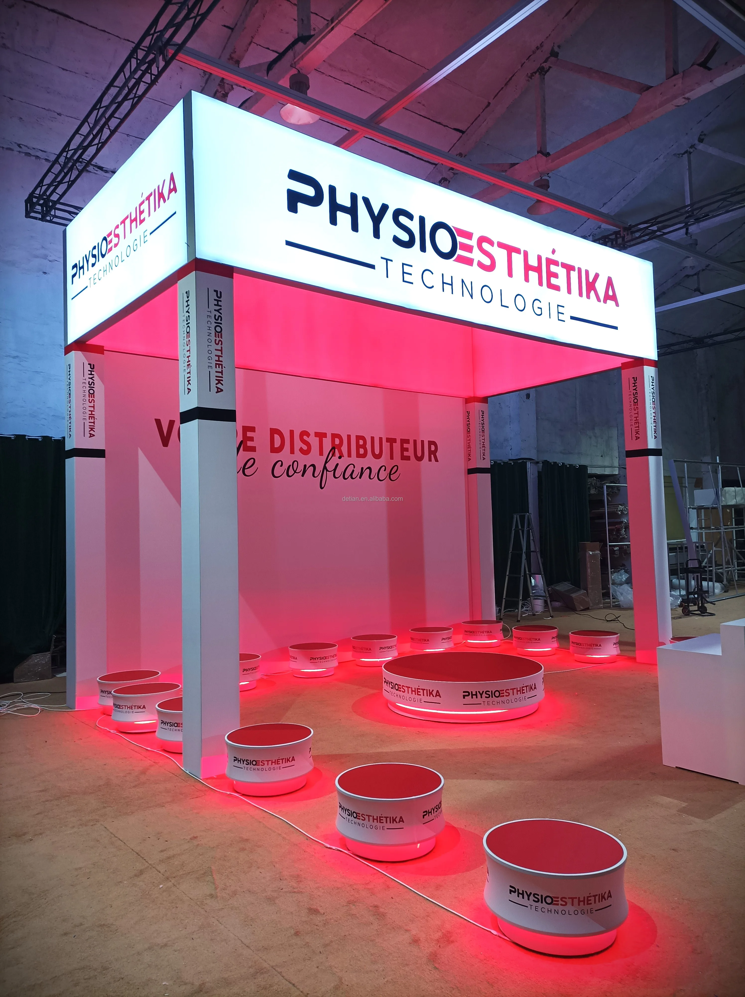 Detian Oferta Alta Qualidade Configuração Rápida Portátil De Alumínio Feira De Equipamentos feira feira Display Light Box Exhibition Booth