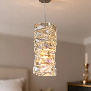 JACKSUN 1 Head Modern Crystal Chandelier Bedroom Dining Room Decorative Lamparas
