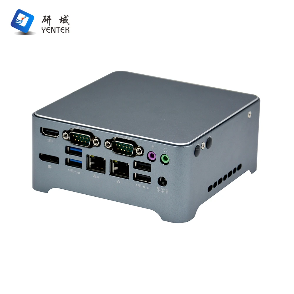 YENTEK Mini Computer Intel 5205U 2 DDR4 M.2 NVME Dual Ethernet RJ45 LAN 2 COM Dual Display HD DP Port Industrial Mini Pc