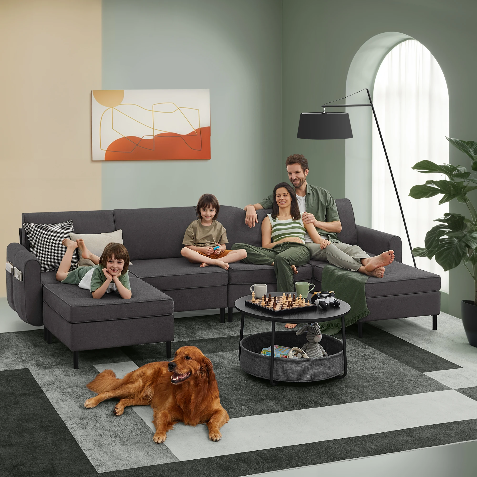 SONGMICS HOME New Design Fabric Couch Sets home Furniture 6-Piece ...