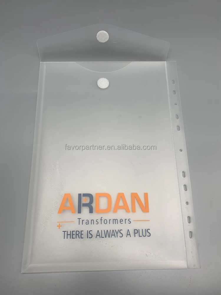 Translucent A4 Size Plastic Document Bag 11 Holes PP Envelope File ...