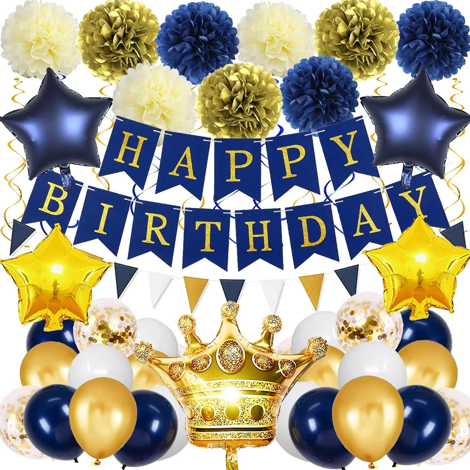  Navy Blue 13th Birthday Decorations for Boys and Girls