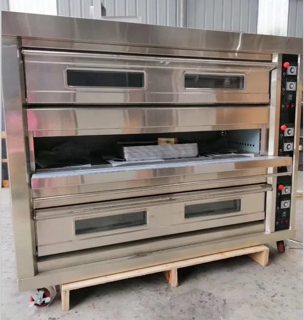 Single Deck Baking Oven Baking Equipment Bakery Pizza Machine 2 Double Deck Electric Oven Us Stone Pizza Oven