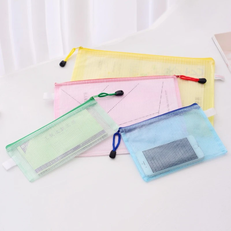 Plastic Mesh File Folder Custom Document Pvc Document Bags With Zipper for Documents and Receipt