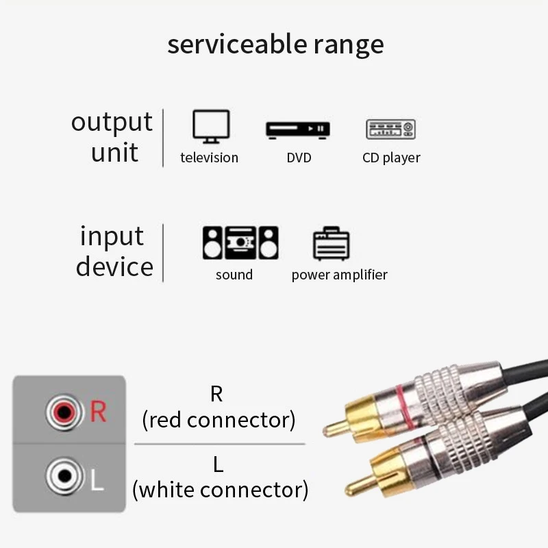 Custom 2 Channel Rca Cable Assemblies Gold Audio Cable 2rca To 2rca