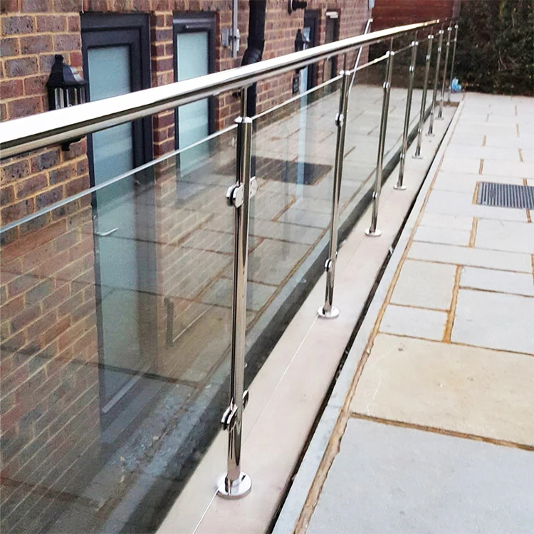 Apartment House Balcony Modern Baluster Glass Railings Villa Decking Post Glass Banister