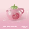 Brown/Bubble Teapot Ceramic Set - Pink