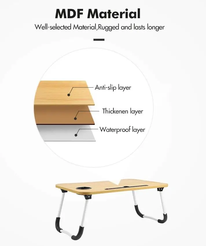 Modern Wholesale Folding Computer Table Bed Wooden Desk Minimalist Design Student Small Size Writing Desk