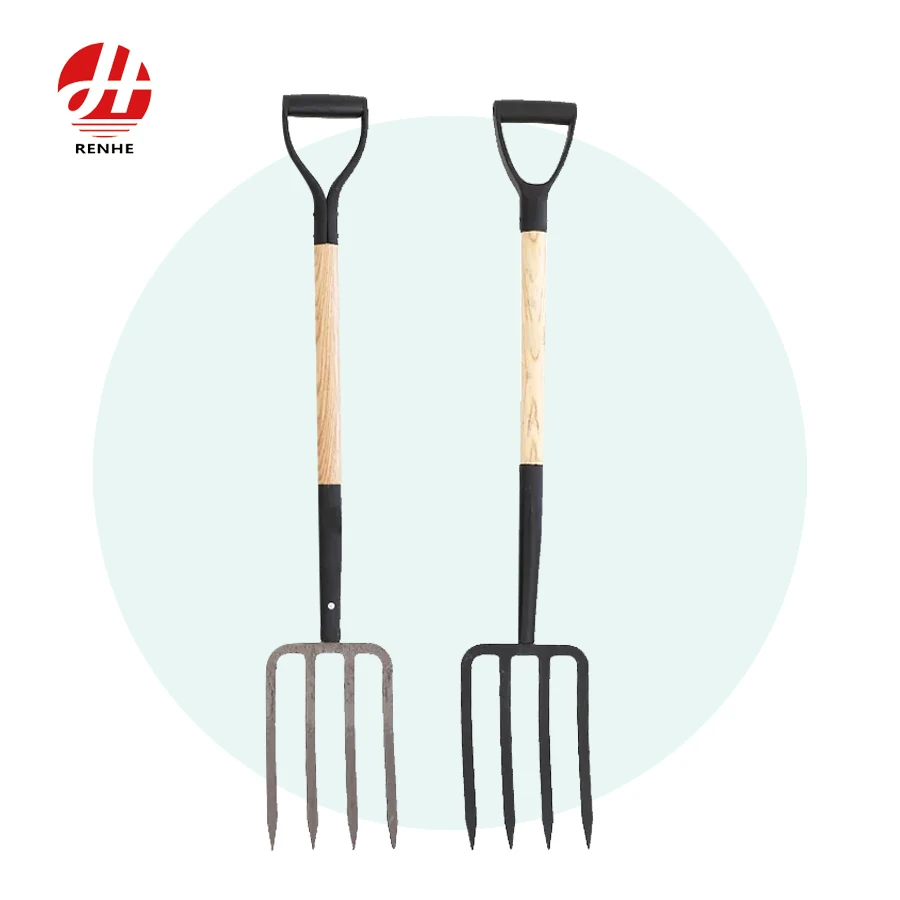Çok Satan Bahçe El Aletleri Çelik D Saplı Ağaç Saplı Dört Dişli Kazma Küreği