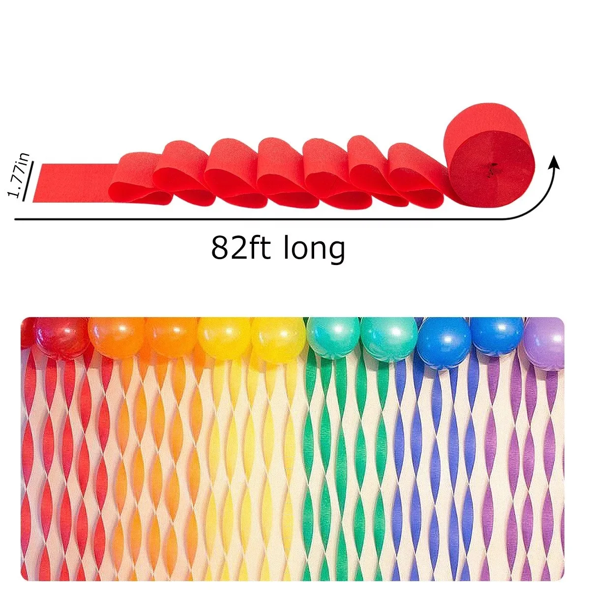 25m Coloured Ribbon Crepe Paper Tassels Rolls Wedding Bouquet Accessory