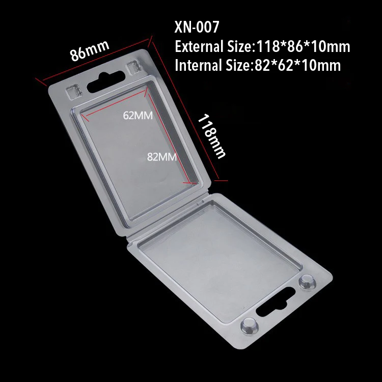 Customized High Transparent Recycled Plastic Hinged Clamshell Blister