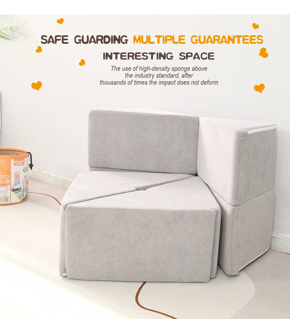 Waterproof Micro Suede Fabric Play Couch Living Room Furniture Folded