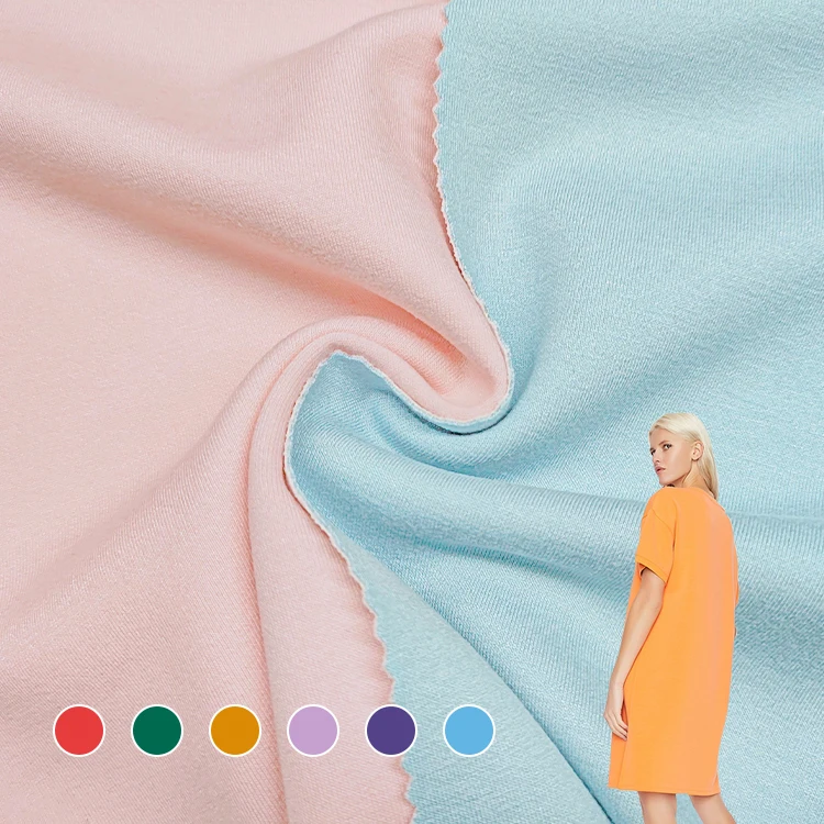 Hot Sale Solid Knit 49% Polyester 46% Rayon 5% Spandex Material Scuba Fabric for Women Dress 290GSM