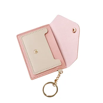 Creative Mini Credit Card Keychain Women Wallet Pu Leather Pocket Mini Coin Purse Student Bus Card Holder