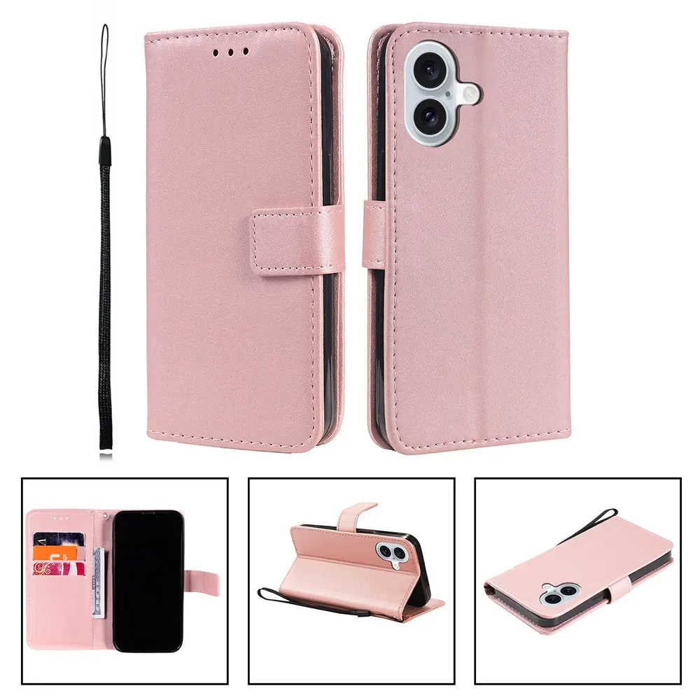 Laudtec Sjk784 Wallet Card Mobile Phone Case Leather Luxury Cover Simple Business For Iphone 16 15 14 13 12 11 Plus Pro Max