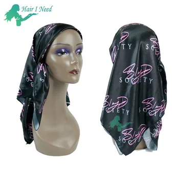 Custom logo silk scarf head hair scarf 80*80 CM printing square satin hijab scarf for women