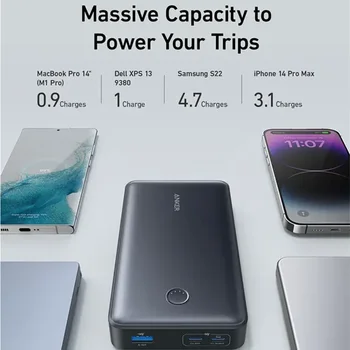 Anker 537 Portable Power Bank 24000mAh, 65W Charger, LED Display
