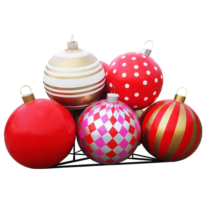 Outdoor Fiberglass Christmas Decoration Giant Baubles Shopping Mall