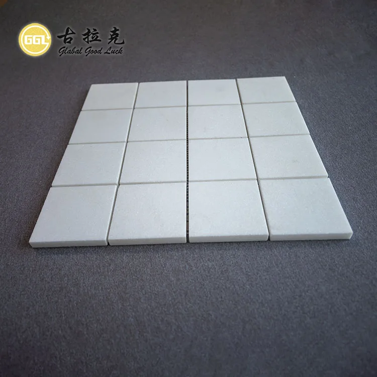 Nature Thassos White Marble Mosaic Tile Square Design Pure White Marble