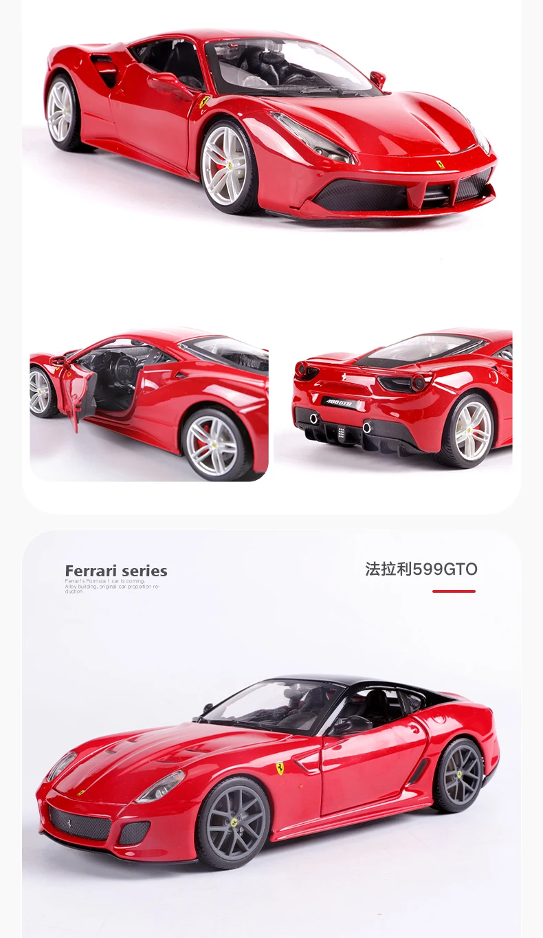 124 Diecast Model Car Gift Collection Original Authorized Toys 488gtb