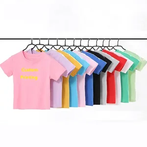 OEM Manufacture Custom Short Sleeve Tshirt Summer 180gsm 100% Cotton Blank Plain Boys T-Shirts