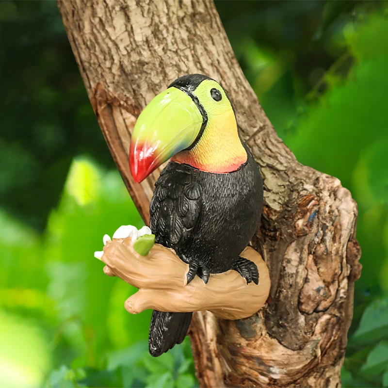 Statuetta Di Pappagallo Realistica BESTonZON – Colori Vivaci, Materiale Sintetico Morbido, Perfetta Per Decorare Casa, Giardino O Terrario