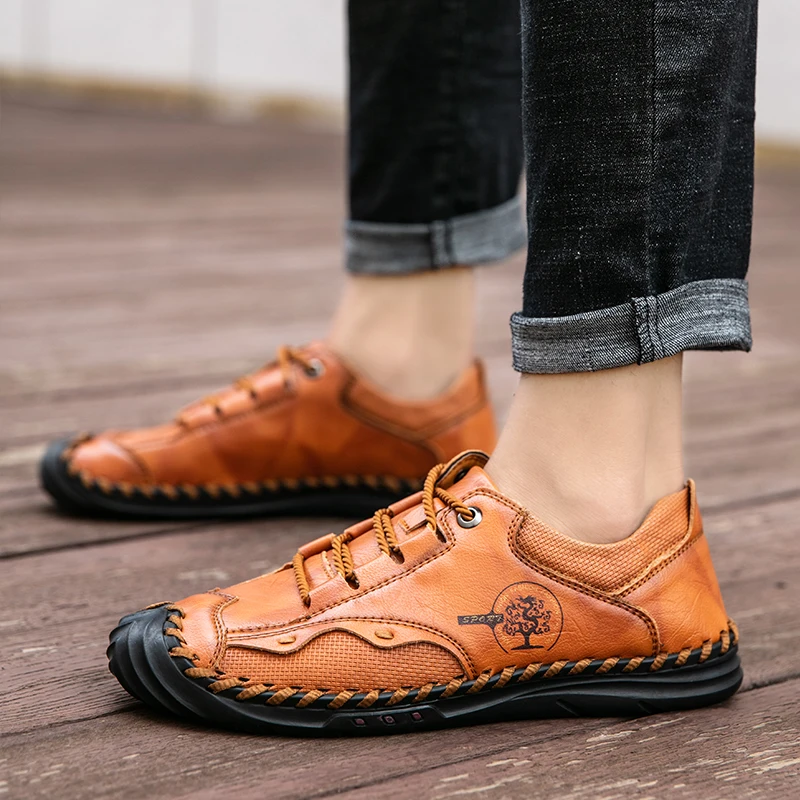 New Arrival Accept OEM Service Custom Logo Ready Stock Large Size Hand Made Driving Oxford Men Genuine Leather Shoes