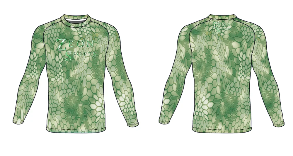 Custom Kryptek Camouflage Design Performance Uv protection Sublimated Fishing Shirts