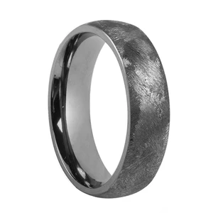 6mm Handcrafted Mixed Brushed Finish Natural Grey Pure Tantalum Mens Wedding Band Trendy Eternity Couple Rings