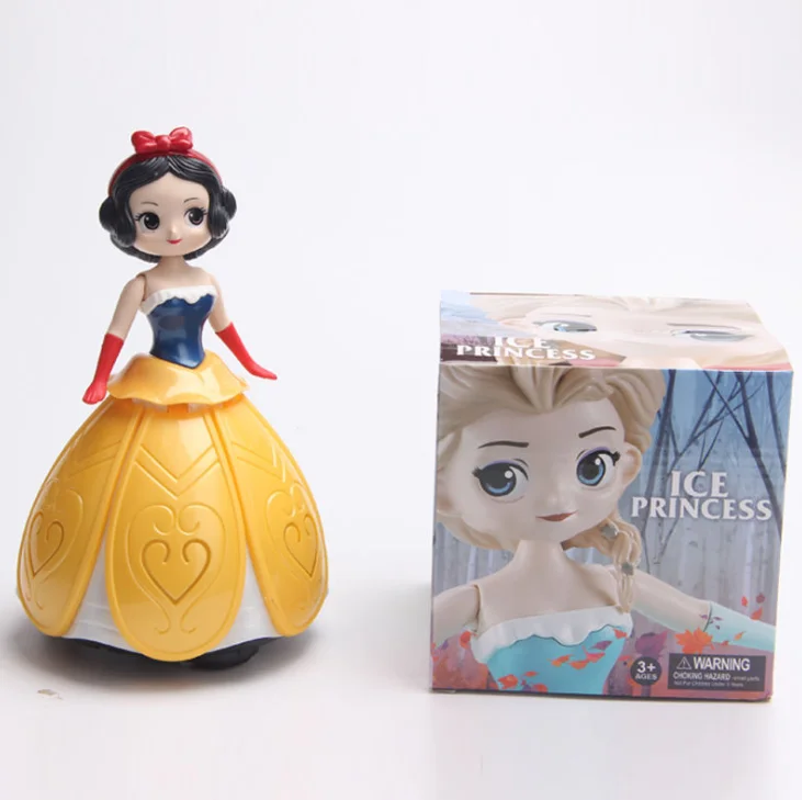 Вращающаяся Танцующая принцесса, игрушки для девочек, Электрическая универсальная 360 Вращающаяся Музыкальная кукла с подсветкой, вращающаяся кукла