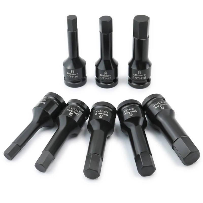 TEBAK 1pcs Metric 1/2 Inch Hexagon Screwdriver Bit Security Bit Set Hex Slotted Star Bit