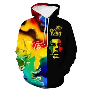 Winter Fashion 3D Printed Geometric Pullover Loose Knitted Sweatshirt Long Sleeves Pattern Men's Hoodie