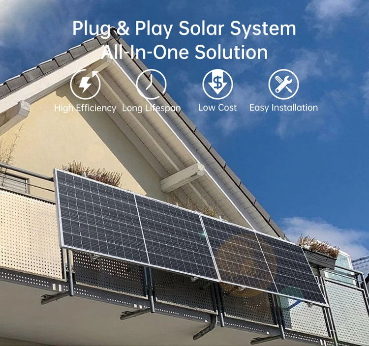 300watts 600watts Small Balcony Garden Solar System on Gird Tied Micro ...