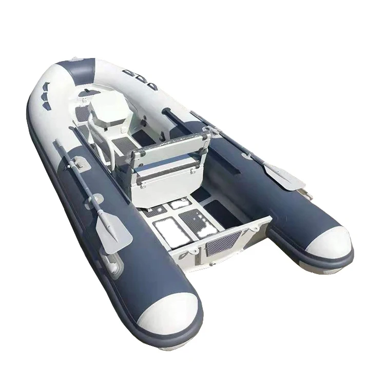 3.8m Hypalon Aluminium ZB-Al-Rib-380C Foldable Rib Boat With Aluminium Roll Bar And Steering Outboard Engine