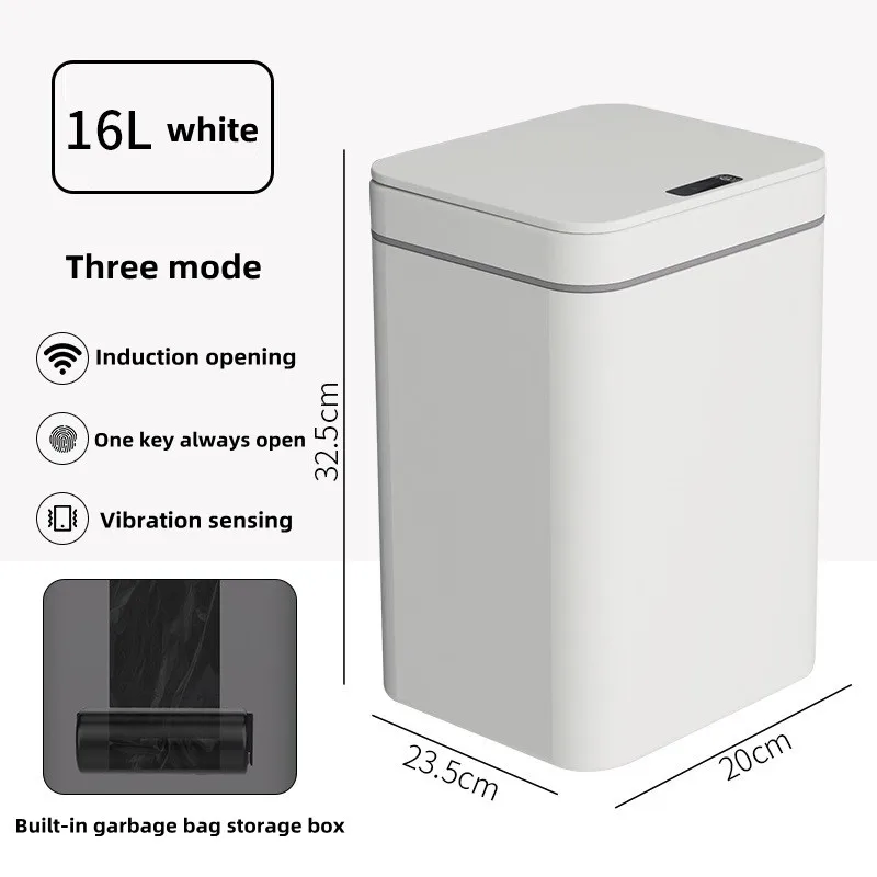 14L/16L Home Smart Induction Trash Can Bathroom Automatic