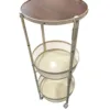 Beige three-tier rotating storage rack