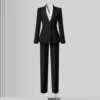 Cappotto nero + pantaloni dritti