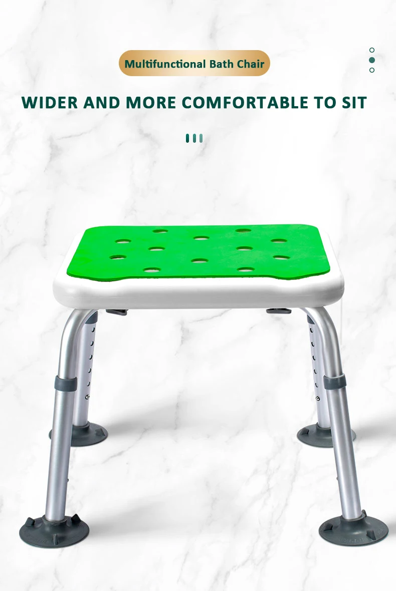 Aluminium adjustable shower bath chair stool non-slip bath chair stool cushion factory