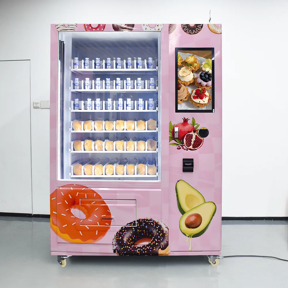 UPUS Y-Axis Refrigerated Smart Vending Machine with Touchscreen Mobile Payment SDK Cloud-Based Management for 24/7 Operation