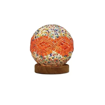 Turkish Baroque Style Mosaic Lamp Creative LED Night Romantic Bohemian Home Decorative Glass Table Lamp for Bedroom Desktop