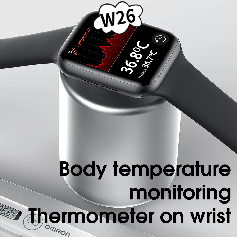 Горячая Распродажа 2021, W26 W26 + умные часы с сенсорным экраном и длительным временем работы в режиме ожидания, браслет для Android IOS PK W46 T500