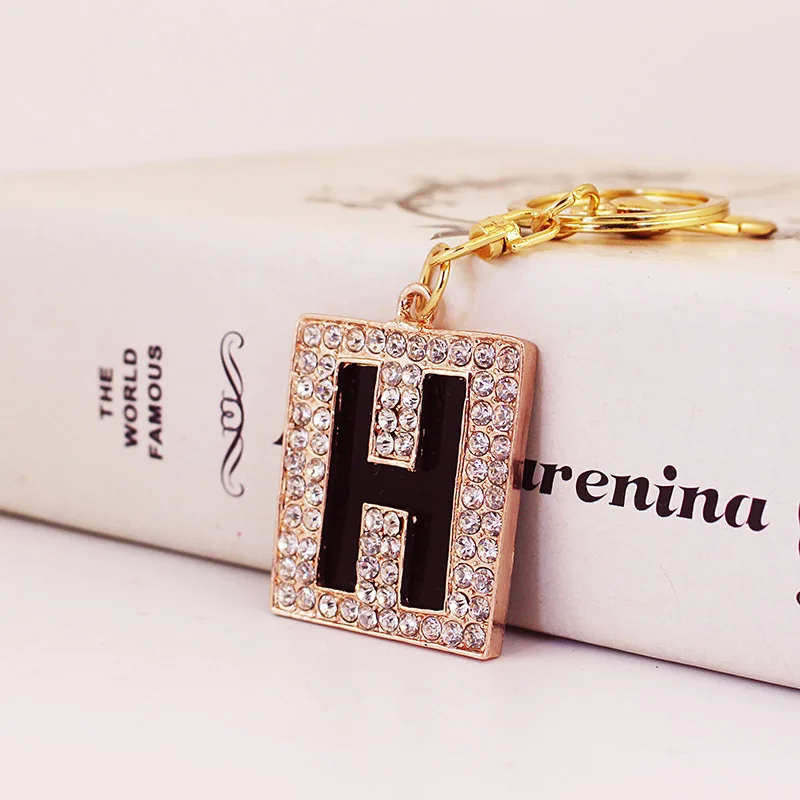 Baipilu Stainless Steel Initial 'H' Keychain - Personalized Letter Key Ring Gift