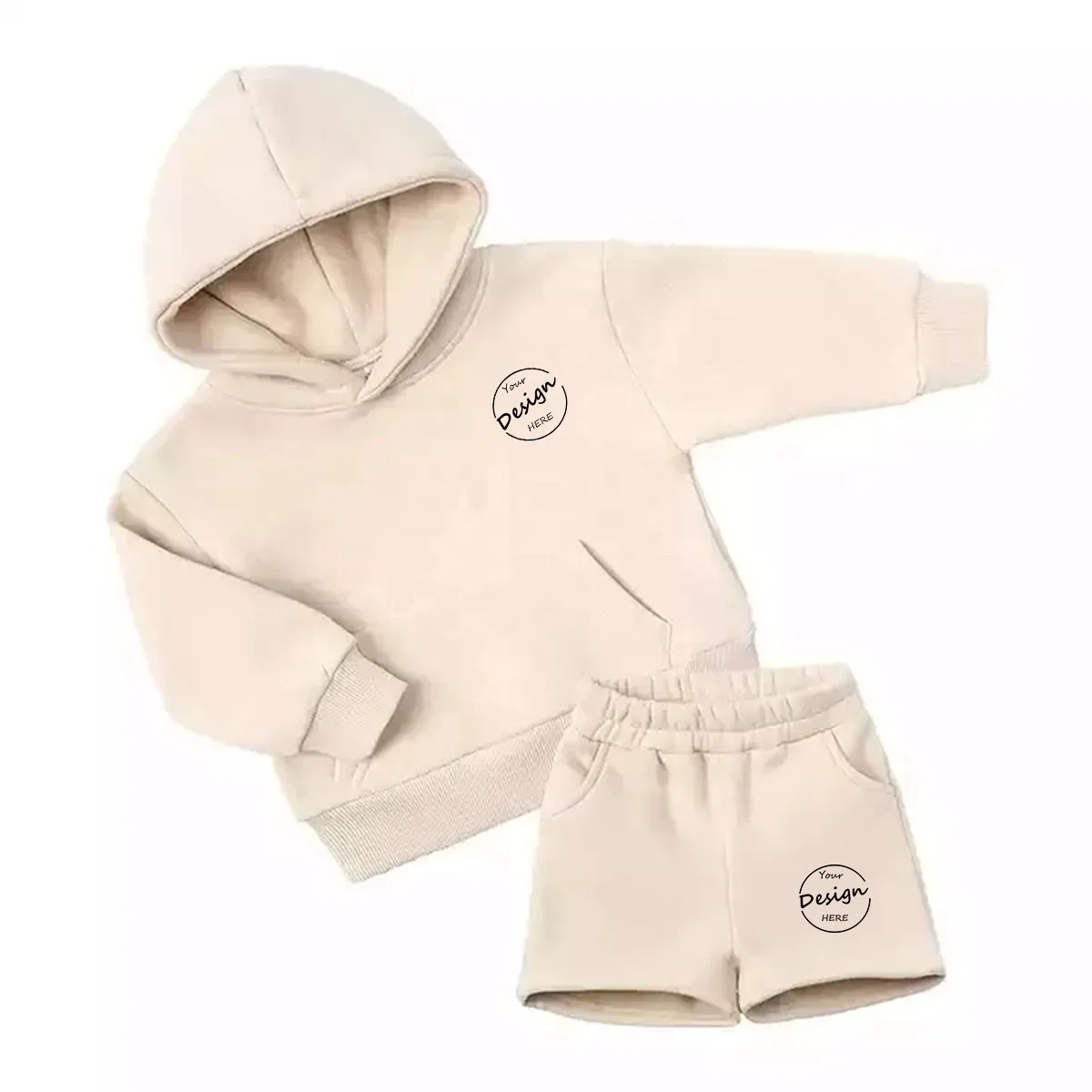 New Spring High Quality Cotton Fleece Pullover Men’s Hoodie and Shorts Sets Screen Print Hoodies