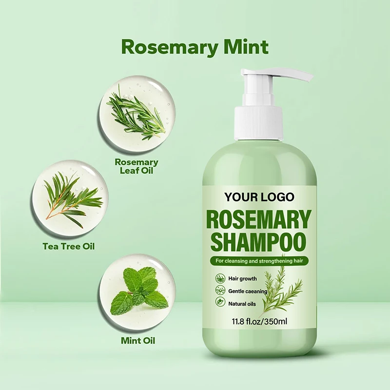 Hot Selling Hair Wash Daily Use Shampoo Hair Care Mint Rosemary Shampoo for Ceansing Stengthening Hair(pic1)