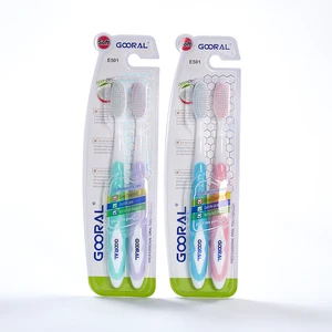 Wholesale Custom Disposable Adult Toothbrush Two Pack Soft Nylon Manual Toothbrush Biodegradable Plastic for Home Use Chinese