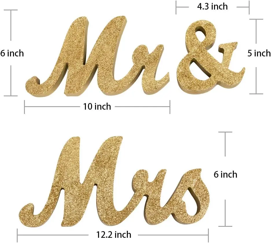 Cartello Mr & Mrs In Legno Bianco Per Matrimonio – Grandi Lettere Per Tavolo Degli Sposi, Decorazione Da Tavola E Anniversario