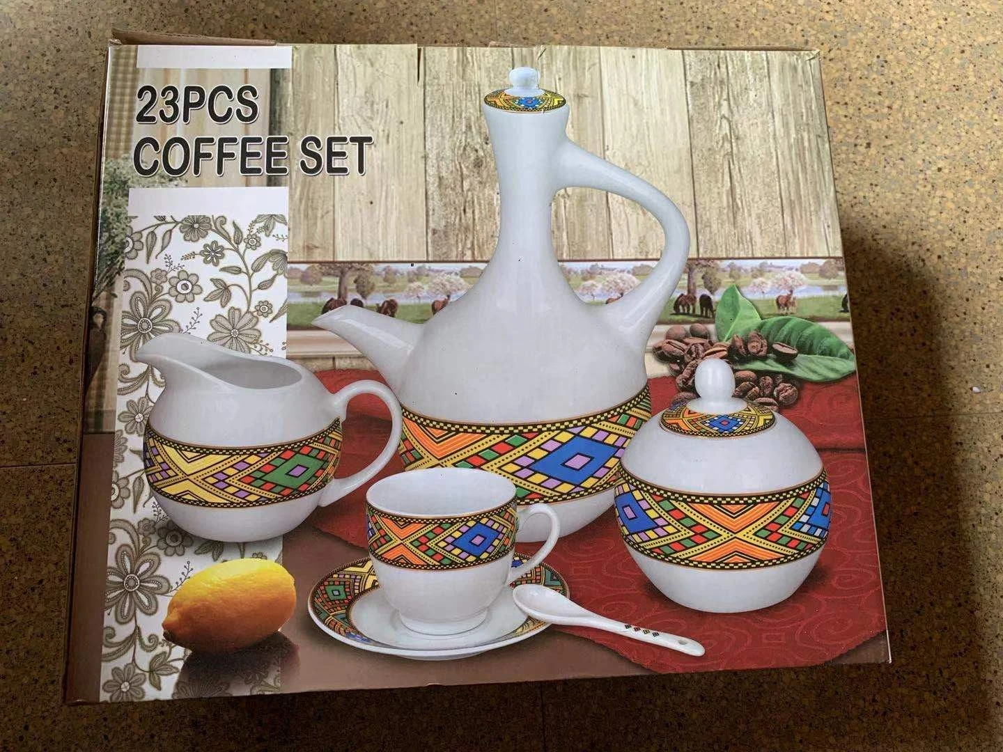 Ceramic Eritrean Jebena Art Queen Of Sheba Painting Ethiopian Coffee