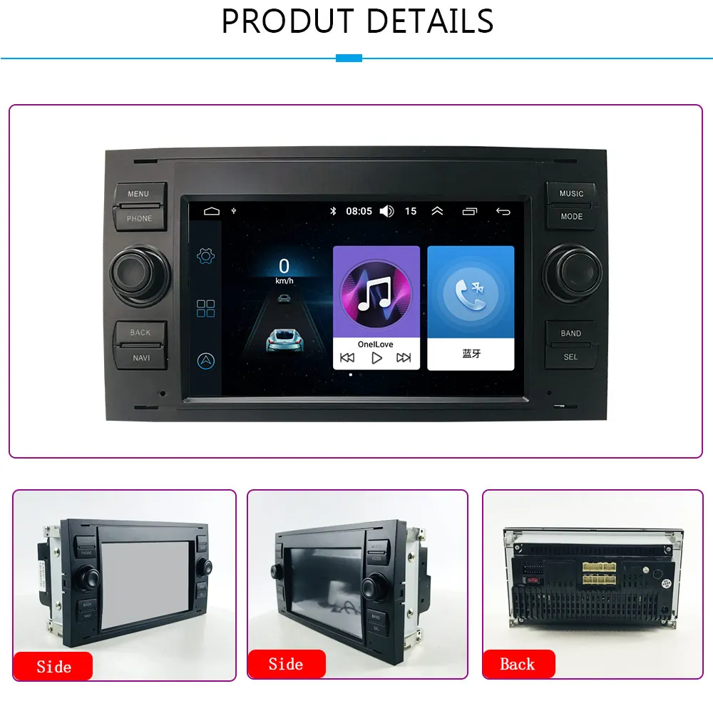 Android 11 2Din  Car Radio GPS Navigation Player for Ford Mondeo S-max Focus C-MAX Galaxy Fiesta with Wifi Bt Obt